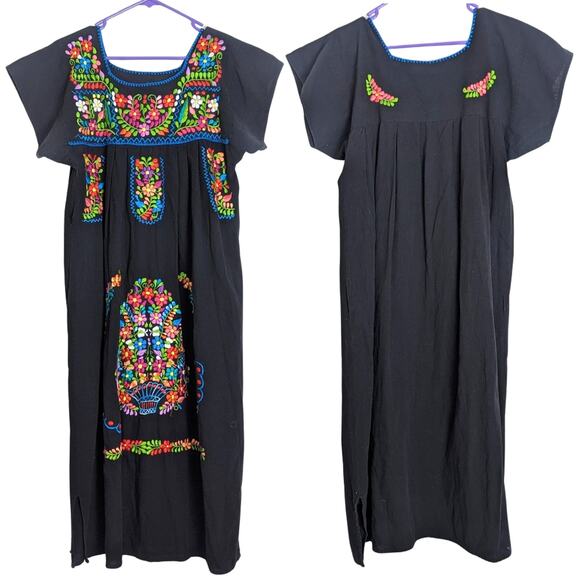 Babydoll Colorful Embroidered Maxi Dress Cosplay Women's Size Medium - Picture 11 of 11